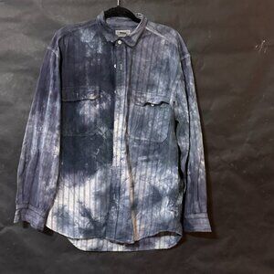 Grunge Banana Republic Shirt Button Up Collar Size Large Blue Tied Dyed Cotton
